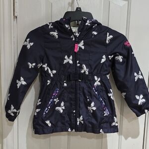 Oshkosh Jersey Lined Kids Butterfly Print Jacket Size 6